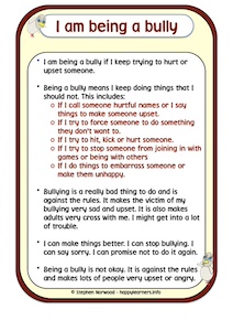 I am being a bully social story